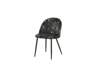 Velvet spisebordsstole - sort - 2 stk. - billede 3