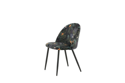 Velvet spisebordsstole - sort - 2 stk. - billede 4