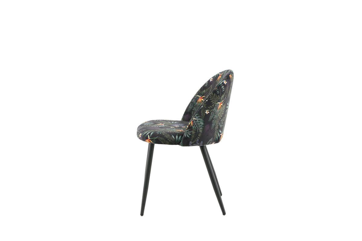 Velvet spisebordsstole - sort - 2 stk. - billede 5