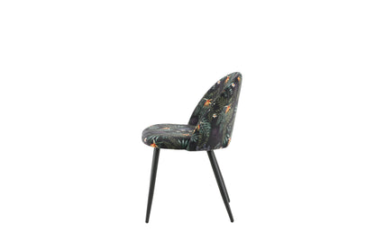 Velvet spisebordsstole - sort - 2 stk. - billede 5