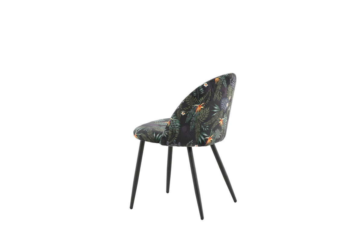 Velvet spisebordsstole - sort - 2 stk. - billede 6