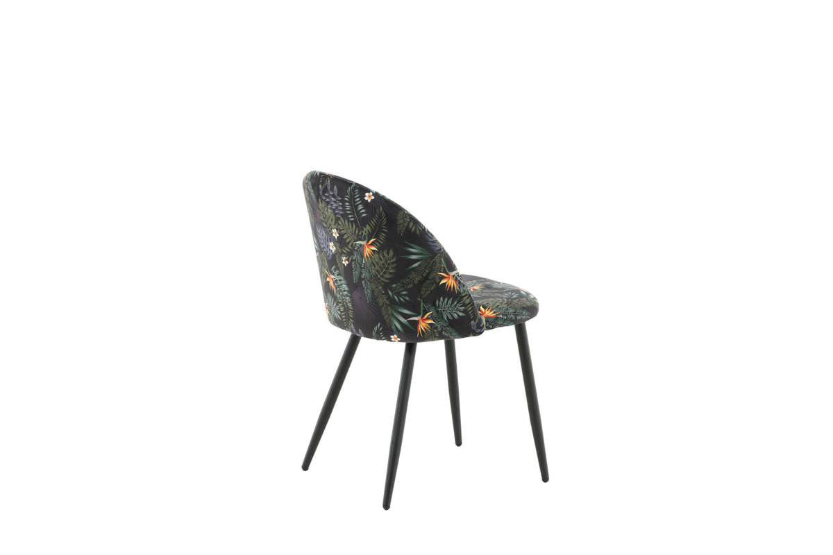 Velvet spisebordsstole - sort - 2 stk. - billede 10