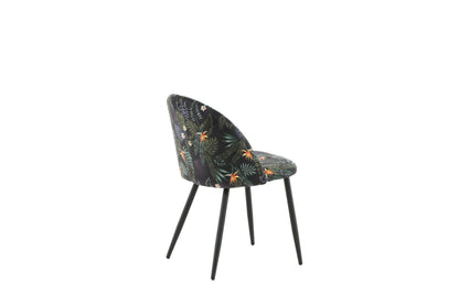 Velvet spisebordsstole - sort - 2 stk. - billede 10