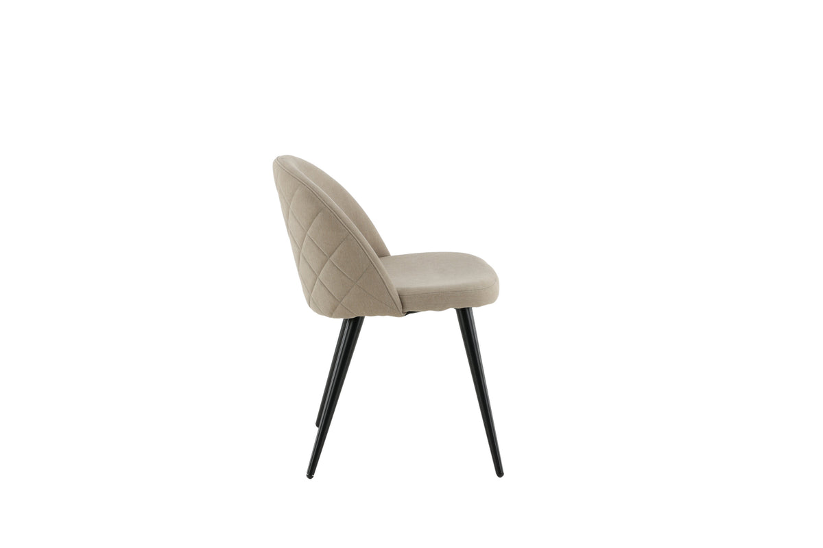Velvet spisebordsstole - beige, sort - 2 stk. - billede 11