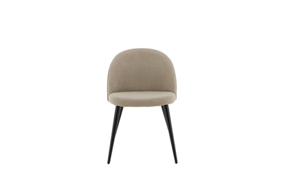 Velvet spisebordsstole - beige, sort - 2 stk. - billede 2