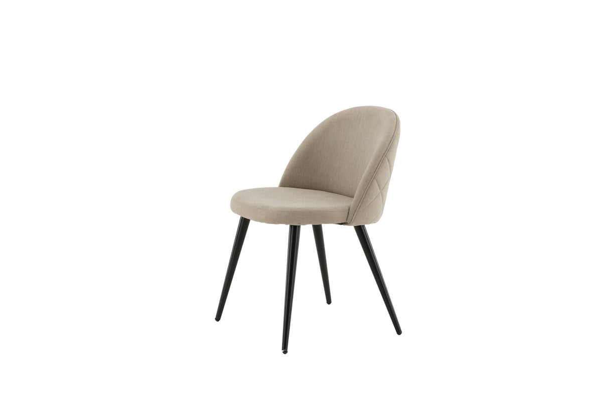 Velvet spisebordsstole - beige, sort - 2 stk. - billede 4