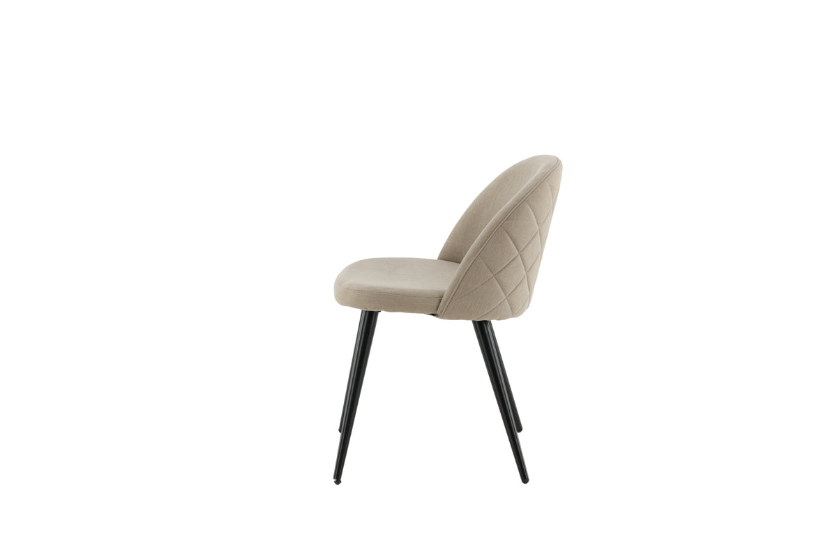 Velvet spisebordsstole - beige, sort - 2 stk. - billede 5
