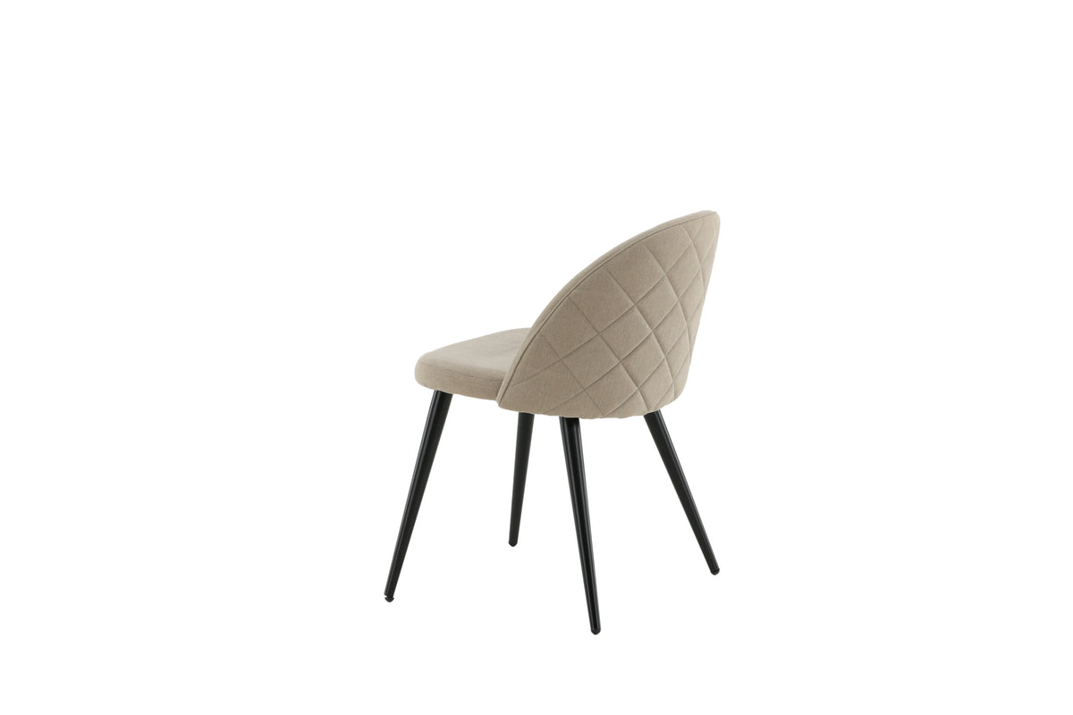 Velvet spisebordsstole - beige, sort - 2 stk. - billede 6