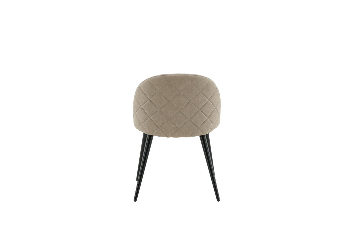 Velvet spisebordsstole - beige, sort - 2 stk. - billede 8
