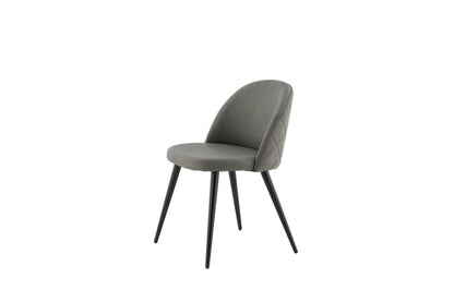 Velvet spisebordsstole - sort, grå - 2 stk. - billede 4