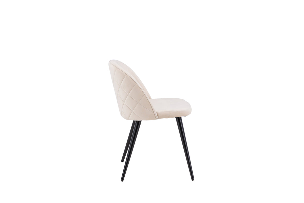 Velvet spisebordsstole - beige, sort - 2 stk. - billede 11