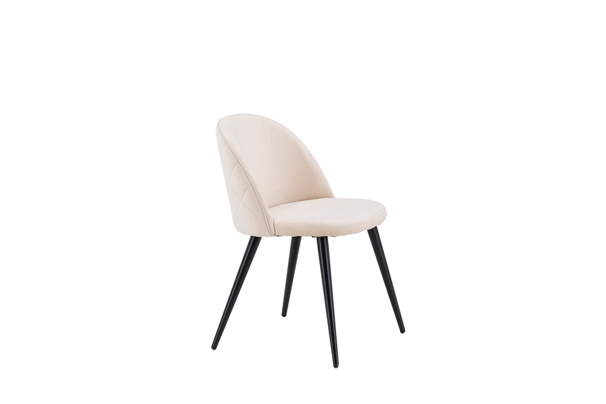 Velvet spisebordsstole - beige, sort - 2 stk. - billede 12