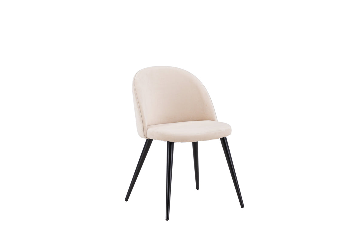 Velvet spisebordsstole - beige, sort - 2 stk. - billede 13
