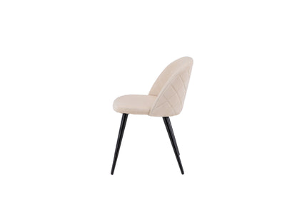 Velvet spisebordsstole - beige, sort - 2 stk. - billede 5
