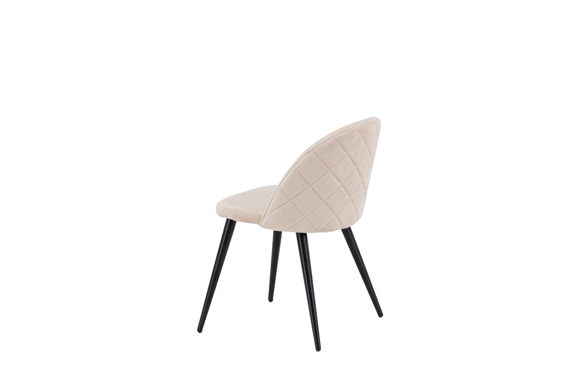Velvet spisebordsstole - beige, sort - 2 stk. - billede 6