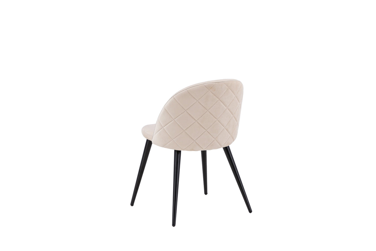 Velvet spisebordsstole - beige, sort - 2 stk. - billede 7