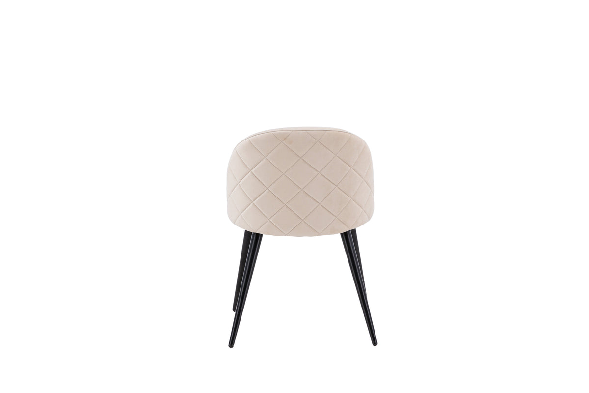 Velvet spisebordsstole - beige, sort - 2 stk. - billede 8