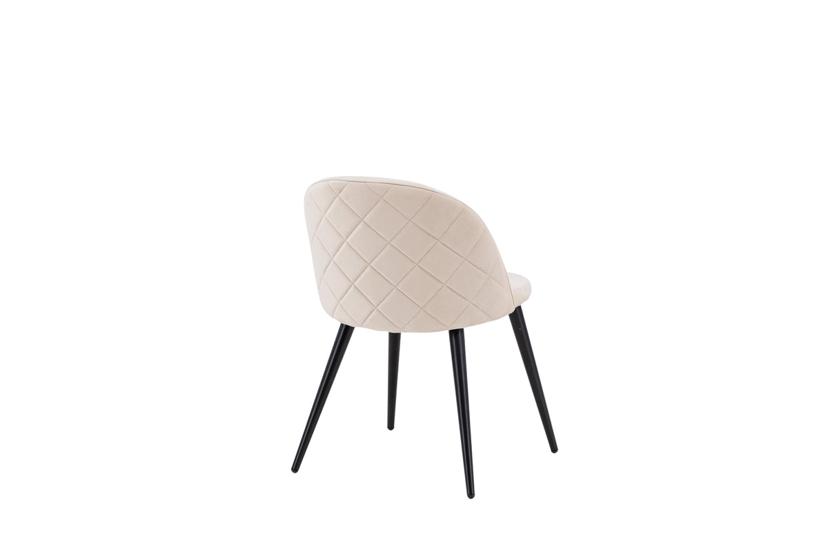 Velvet spisebordsstole - beige, sort - 2 stk. - billede 9