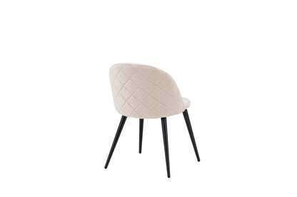 Velvet spisebordsstole - beige, sort - 2 stk. - billede 9