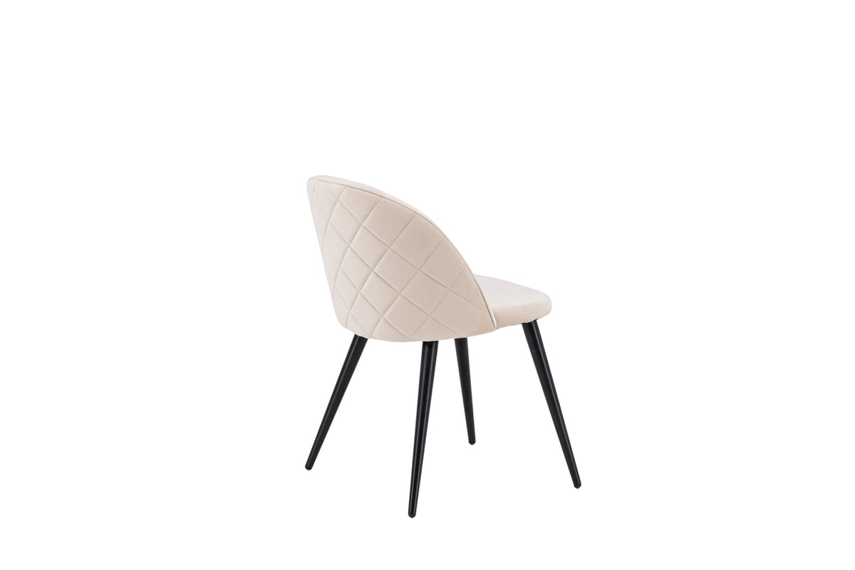 Velvet spisebordsstole - beige, sort - 2 stk. - billede 10