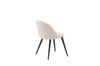 Velvet spisebordsstole - beige, sort - 2 stk. - billede 10