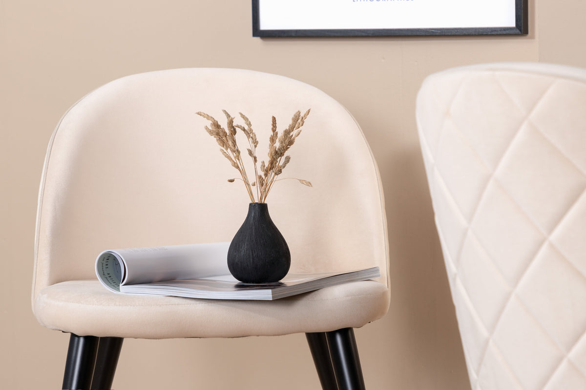 Velvet spisebordsstole - beige, sort - 2 stk. - billede 17