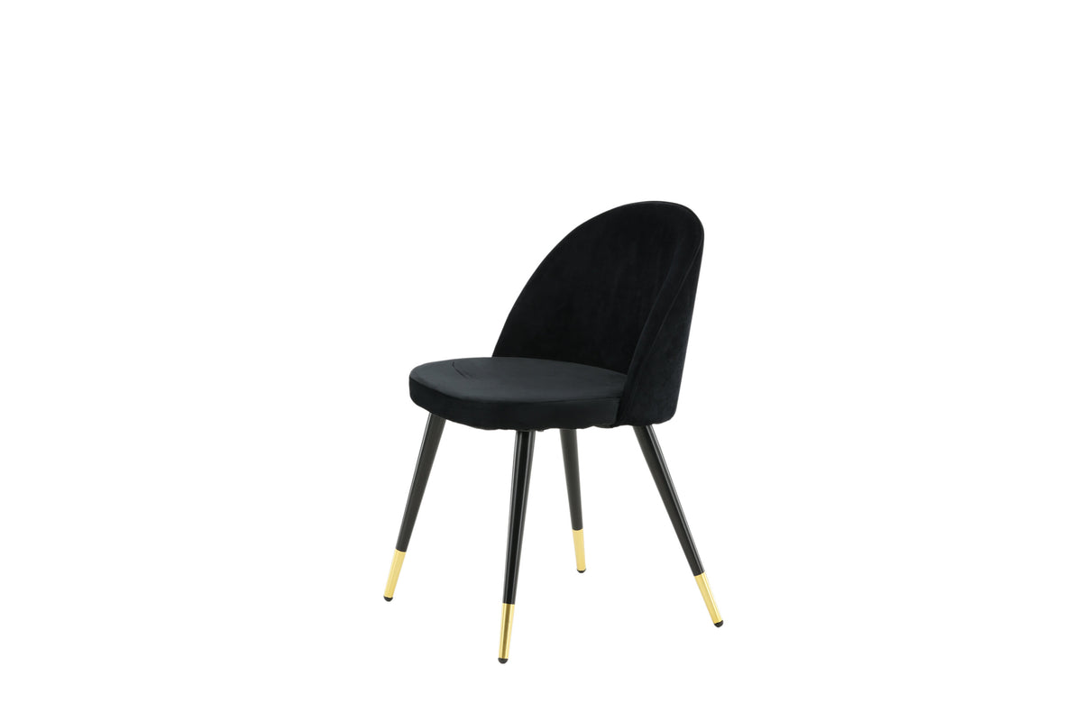 Velvet spisebordsstole - sort, guld - 2 stk. - billede 4