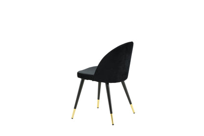 Velvet spisebordsstole - sort, guld - 2 stk. - billede 6