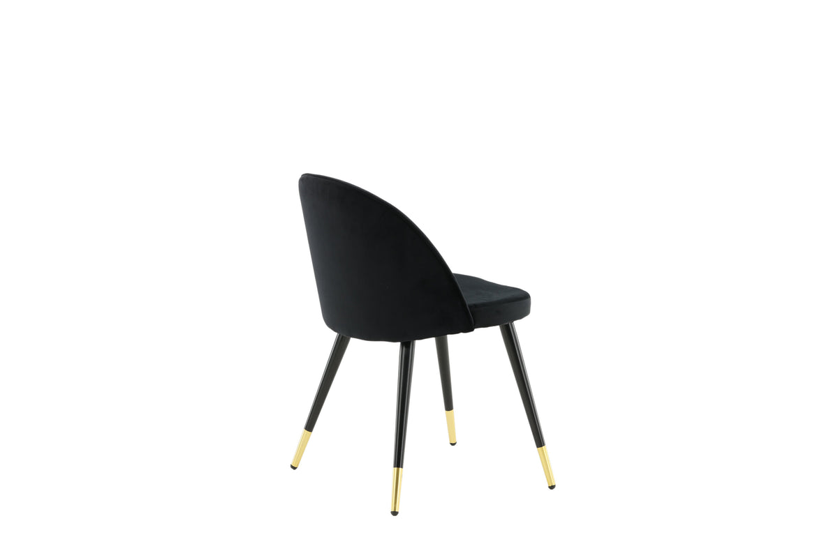 Velvet spisebordsstole - sort, guld - 2 stk. - billede 10