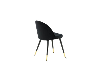 Velvet spisebordsstole - sort, guld - 2 stk. - billede 10