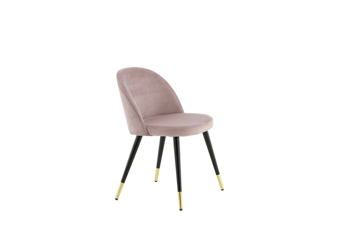 Velvet spisebordsstole - sort, støvet rosa, guld - 2 stk. - billede 12