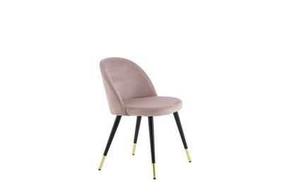 Velvet spisebordsstole - sort, støvet rosa, guld - 2 stk. - billede 12