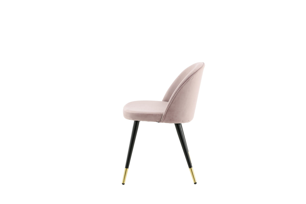 Velvet spisebordsstole - sort, støvet rosa, guld - 2 stk. - billede 5