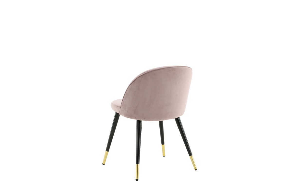 Velvet spisebordsstole - sort, støvet rosa, guld - 2 stk. - billede 7
