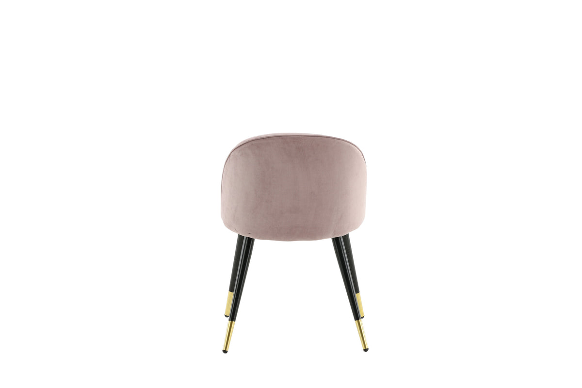 Velvet spisebordsstole - sort, støvet rosa, guld - 2 stk. - billede 8