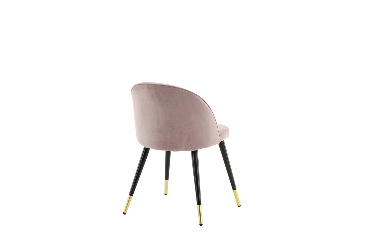 Velvet spisebordsstole - sort, støvet rosa, guld - 2 stk. - billede 9