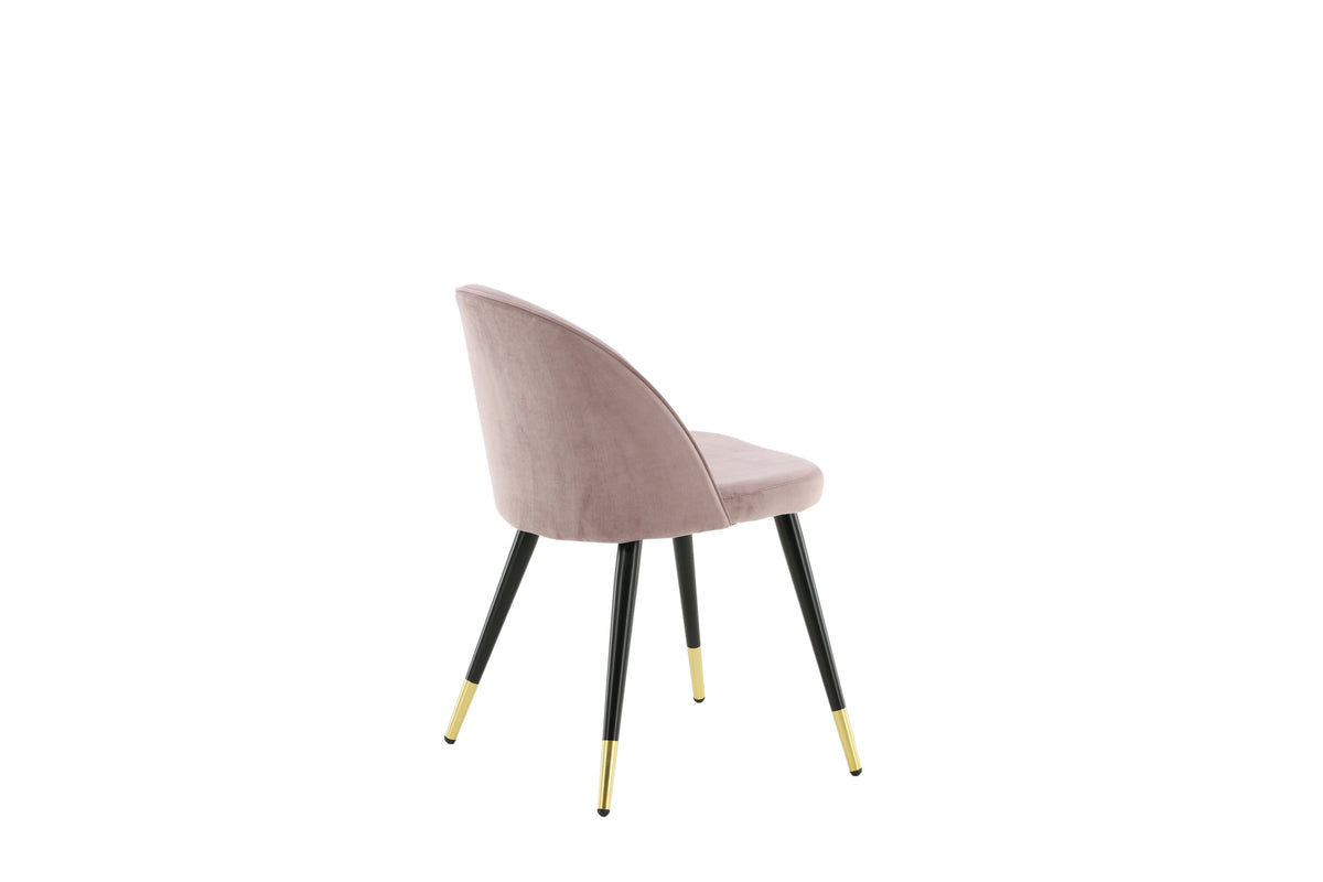 Velvet spisebordsstole - sort, støvet rosa, guld - 2 stk. - billede 10