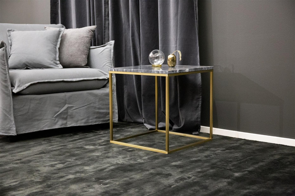 Estelle sidebord - 50 × 50 cm - børstet guld, grå, guld - billede 6