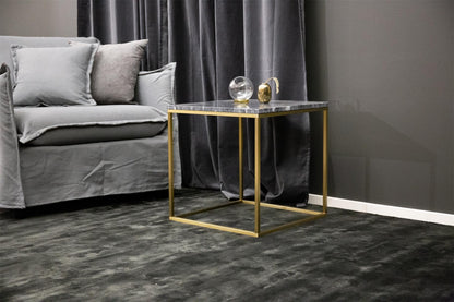 Estelle sidebord - 50 × 50 cm - børstet guld, grå, guld - billede 6