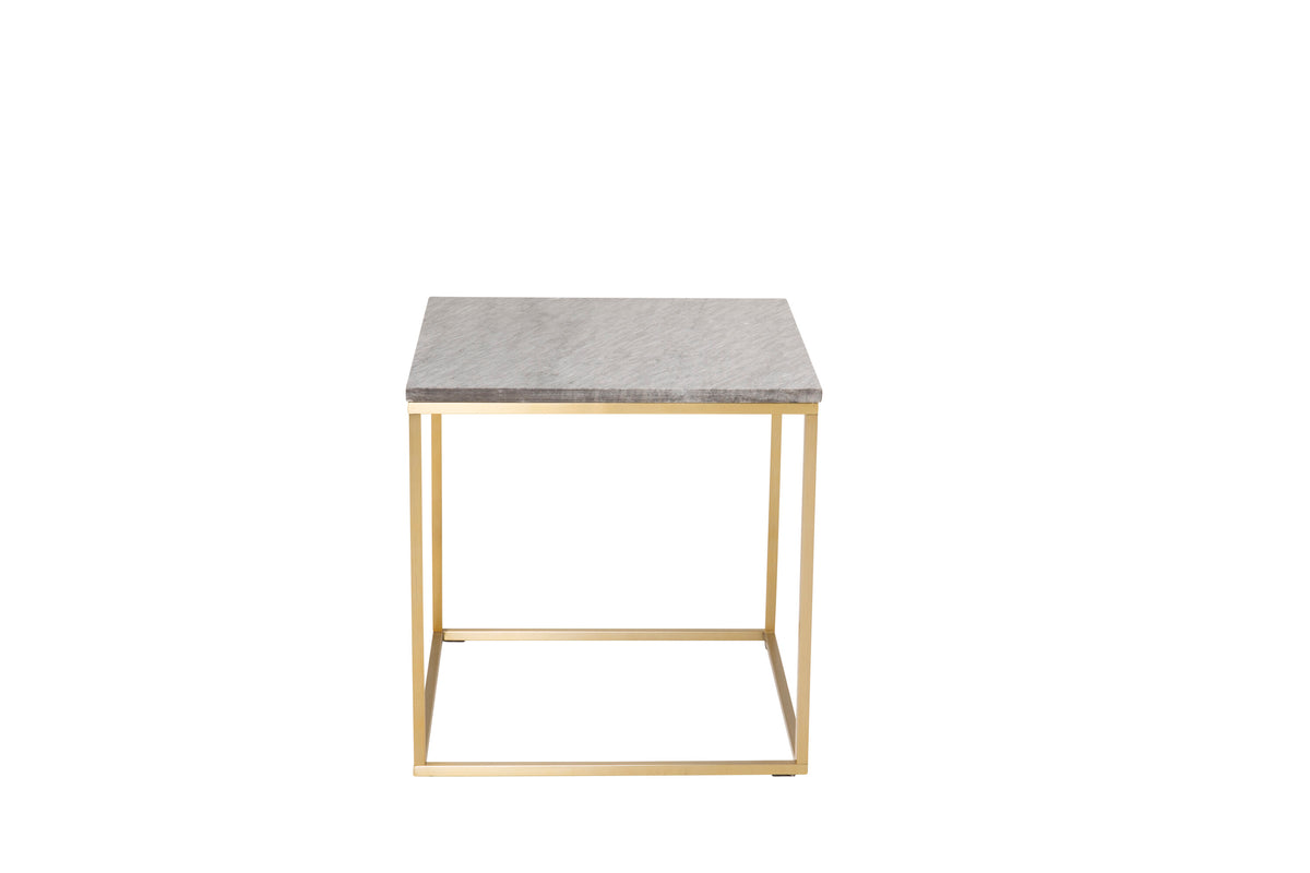 Estelle sidebord - 50 × 50 cm - børstet guld, grå, guld - billede 1