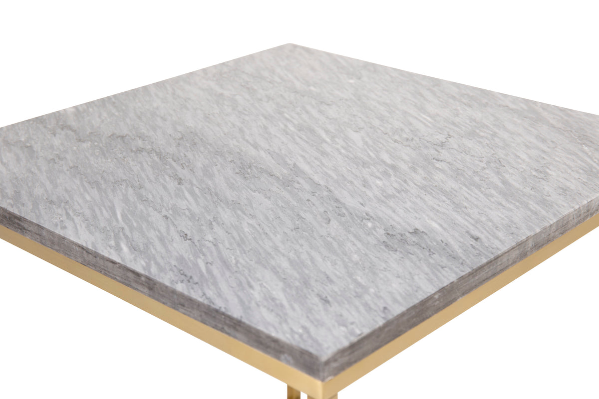 Estelle sidebord - 50 × 50 cm - børstet guld, grå, guld - billede 5