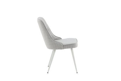 Velvet Deluxe spisebordsstole - lysegrå, hvid - 2 stk. - billede 11