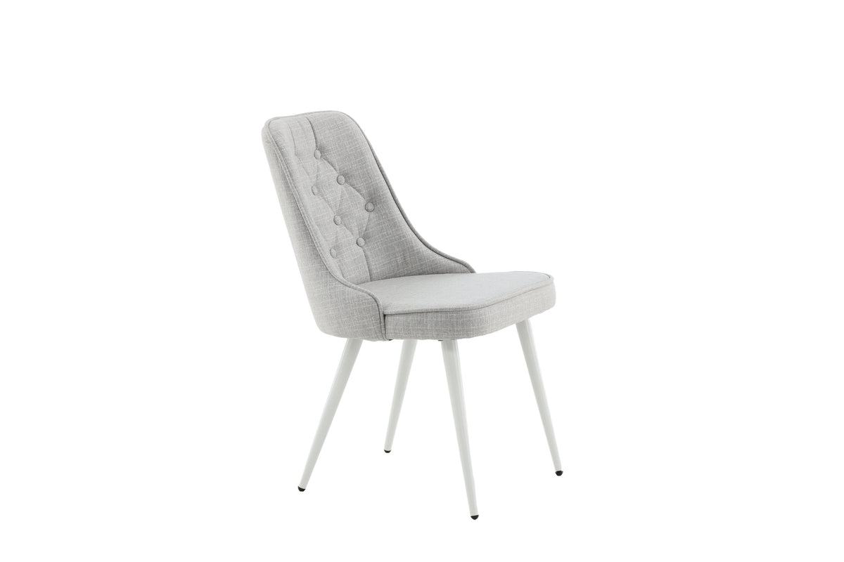 Velvet Deluxe spisebordsstole - lysegrå, hvid - 2 stk. - billede 12