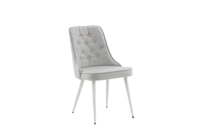 Velvet Deluxe spisebordsstole - lysegrå, hvid - 2 stk. - billede 13