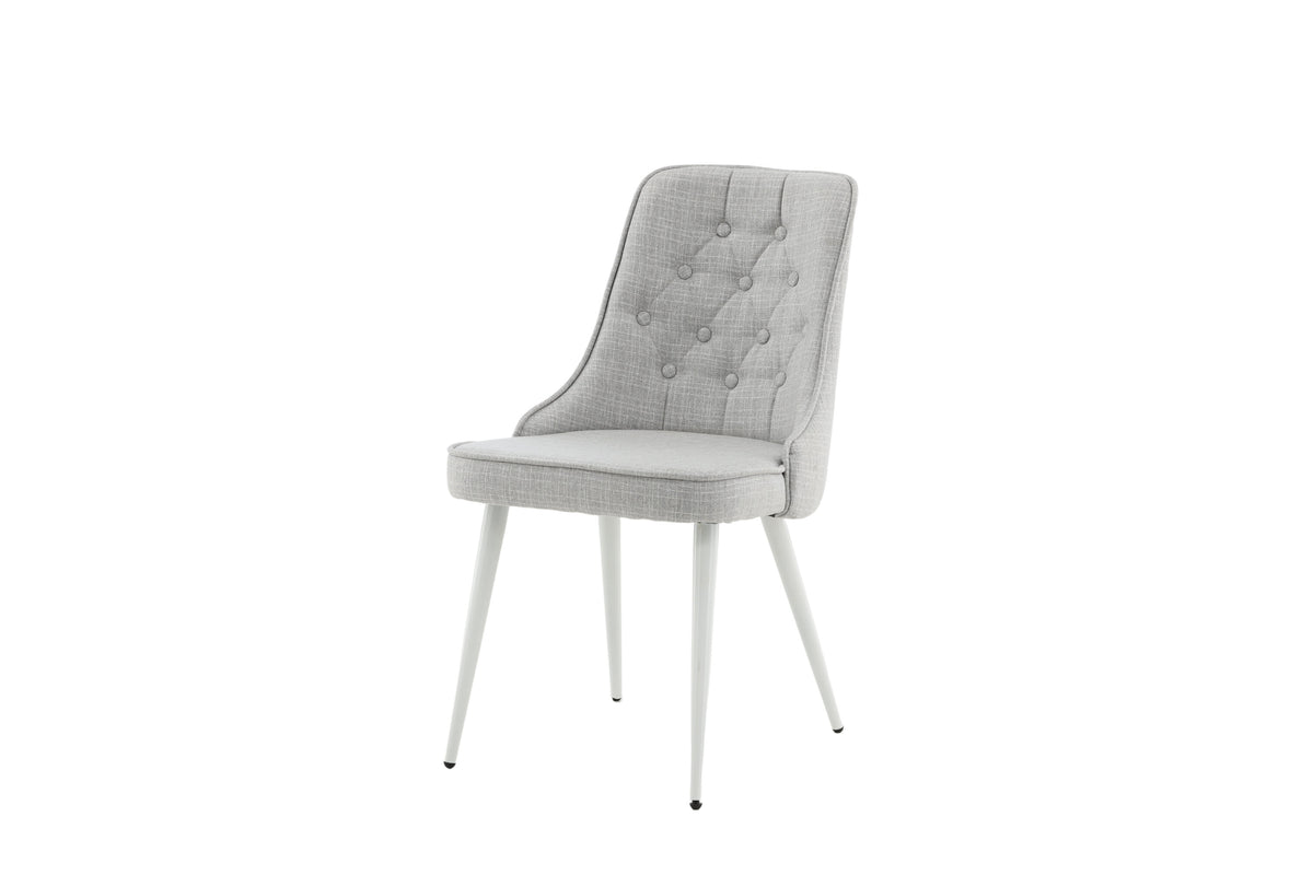 Velvet Deluxe spisebordsstole - lysegrå, hvid - 2 stk. - billede 3