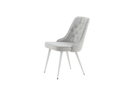 Velvet Deluxe spisebordsstole - lysegrå, hvid - 2 stk. - billede 4