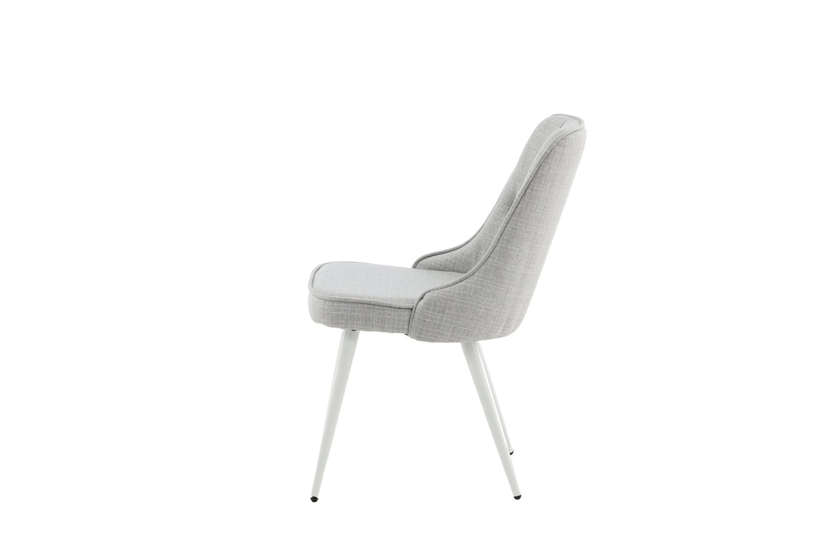 Velvet Deluxe spisebordsstole - lysegrå, hvid - 2 stk. - billede 5