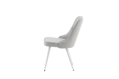 Velvet Deluxe spisebordsstole - lysegrå, hvid - 2 stk. - billede 5
