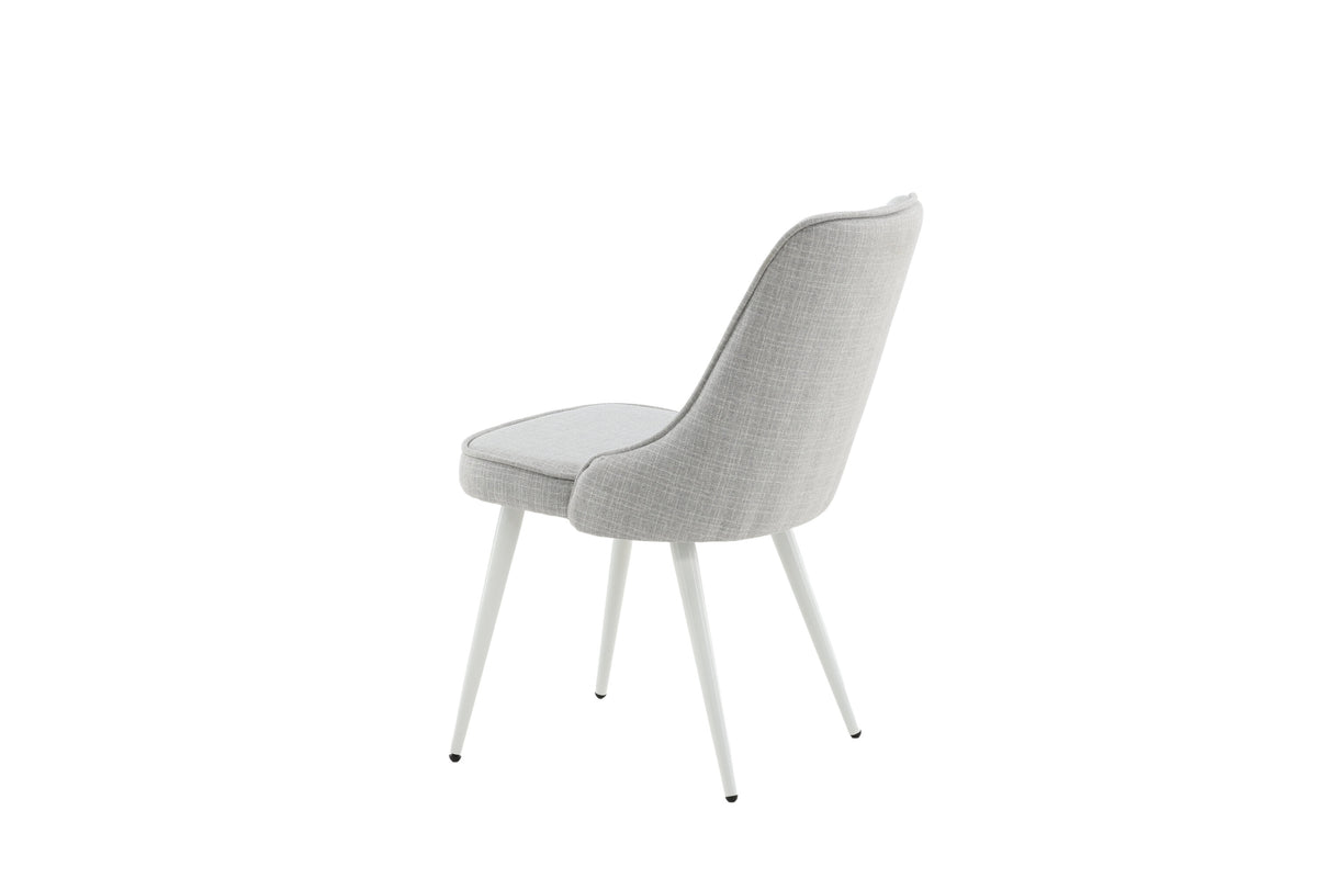 Velvet Deluxe spisebordsstole - lysegrå, hvid - 2 stk. - billede 6