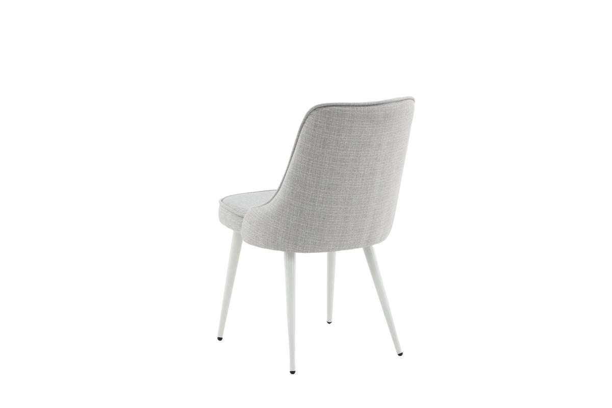 Velvet Deluxe spisebordsstole - lysegrå, hvid - 2 stk. - billede 7